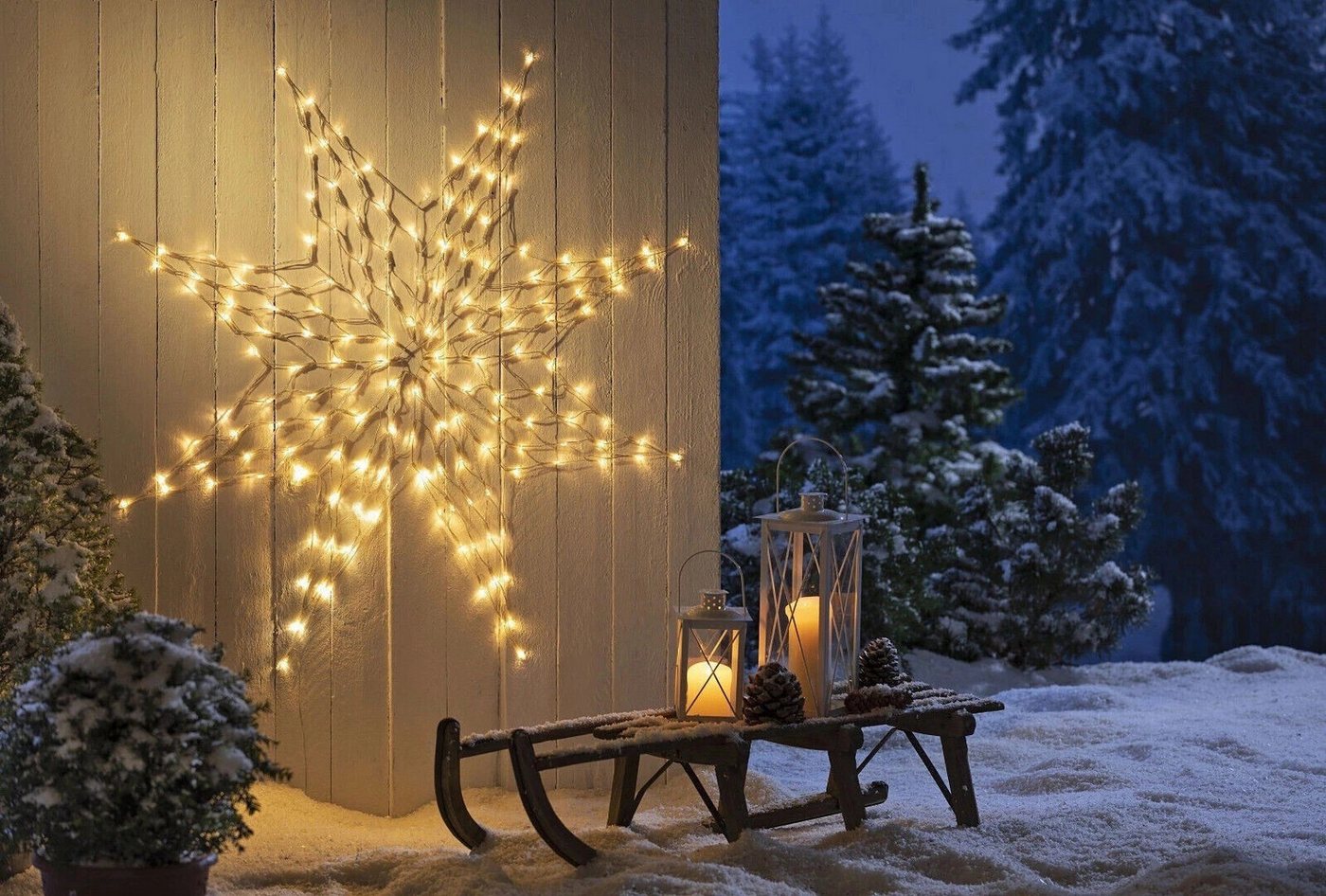 Weltbild LED Stern LED Weihnachtsstern 100cm Netz Stern Weihnachtsdeko Wanddekoration, Außenbeleuchtung Lichtstern Adventsdeko Sternleuchte Bild 4