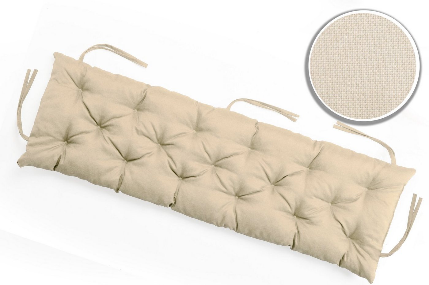 sunnypillow Bankauflage Bankauflage Stuhlkissen viele Farben und Größen zur Auswahl, 200 x 40 cm cremefarben