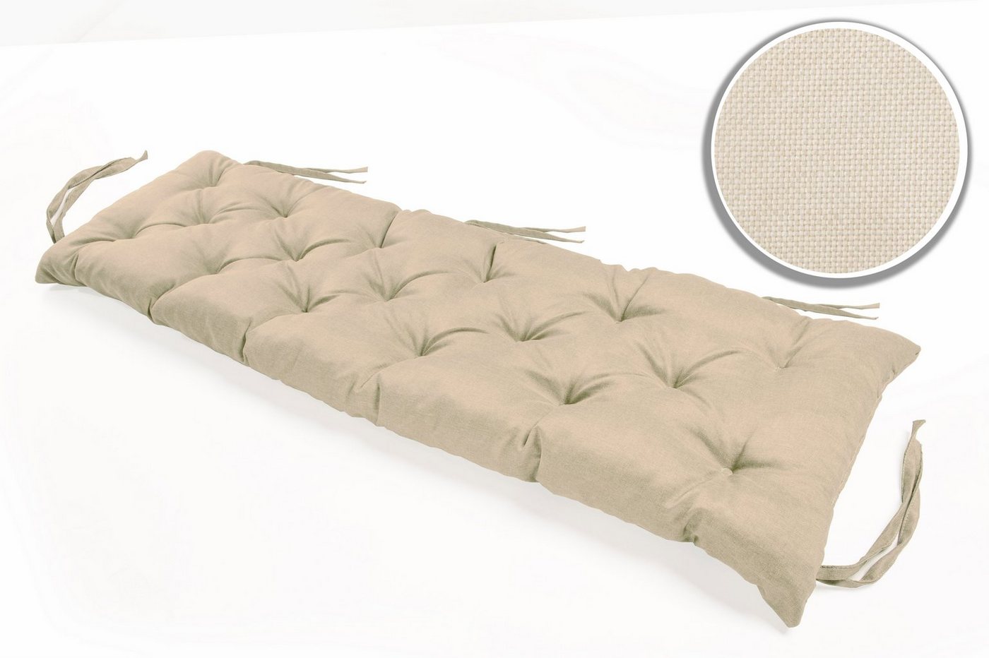 sunnypillow Bankauflage Bankauflage Stuhlkissen viele Farben und Größen zur Auswahl, 200 x 40 cm cremefarben Bild 2