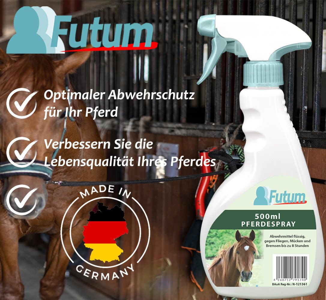 FUTUM Insektenspray Pferde Spray Fliegen Spray Insekten Bekämpfung, 2-St., Hält Insekten bis zu 8 Std fern, Made in Germany Bild 4