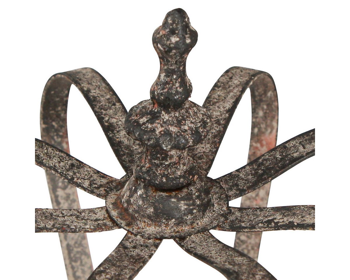 Posiwio Gartenfigur Deko Krone Antik Optik Rost-Design Metall Ø19,5cm H22cm, 2 Stück