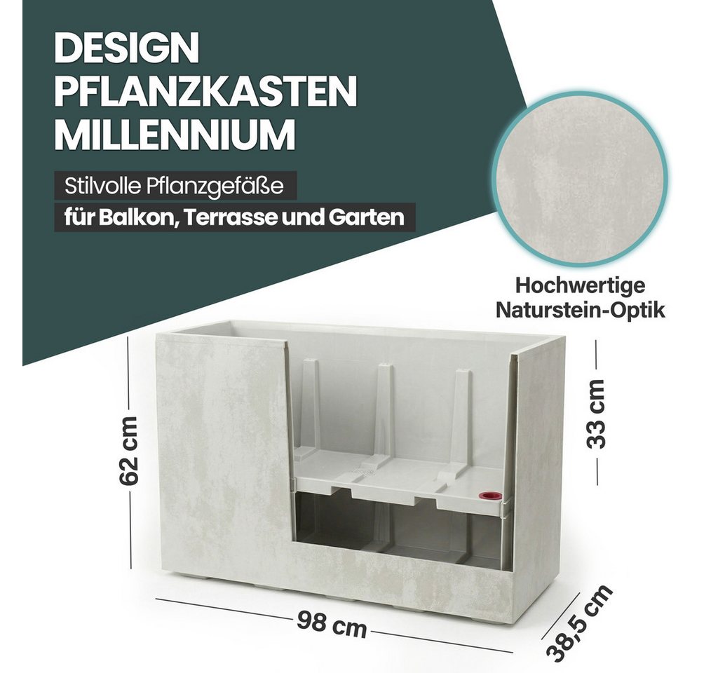 KreLeo Pflanzkübel 'Millennium Fence', XXL Sichtschutz in verschiedenen Farben (1 St)