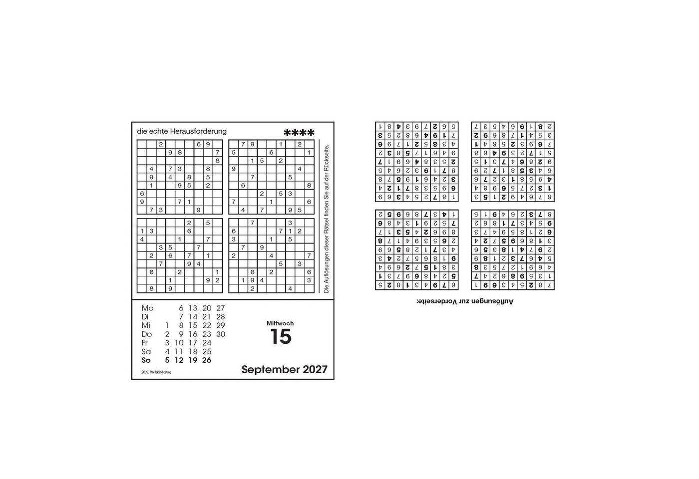 Bassermann Verlag Abreißkalender Sudokukalender 2027 Bild 4