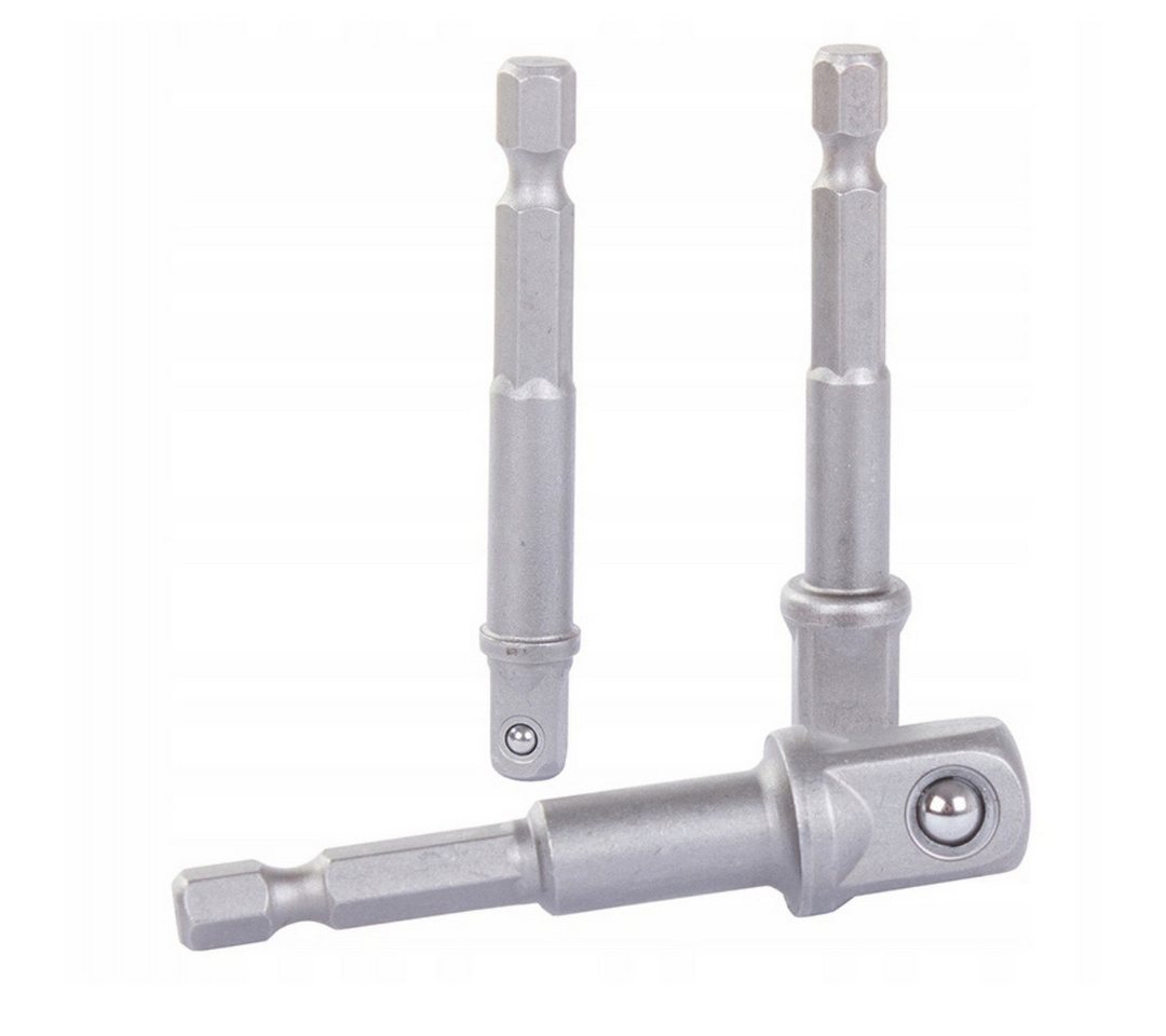VERK GROUP Stecknuss Stecknuss Adapter Set 1/4 3/8 1/2 Bohrmaschine Bithalter, Set, 1-St., 3 Größen, Kugelarretierung Bild 3