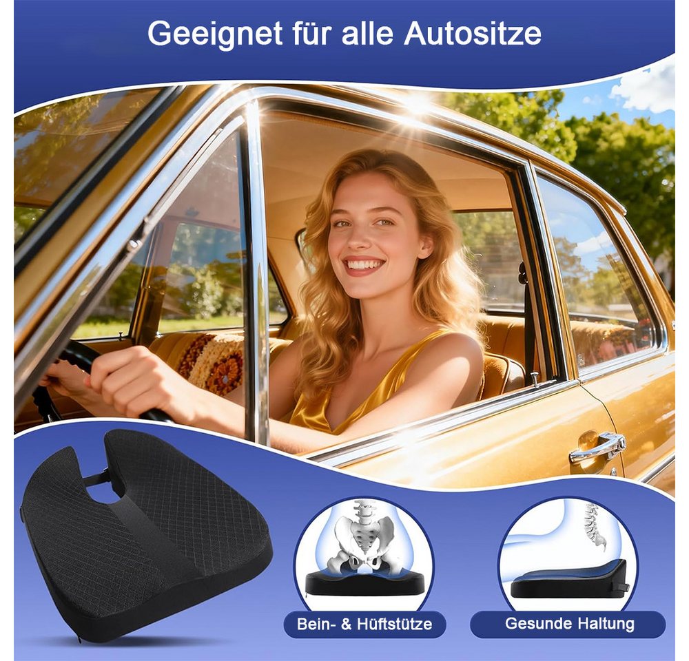 AFKSMILE Sitzkissen Keilkissen auto,sitzkissen auto,sitzerhöhung auto erwachsene,Bequem Bild 4