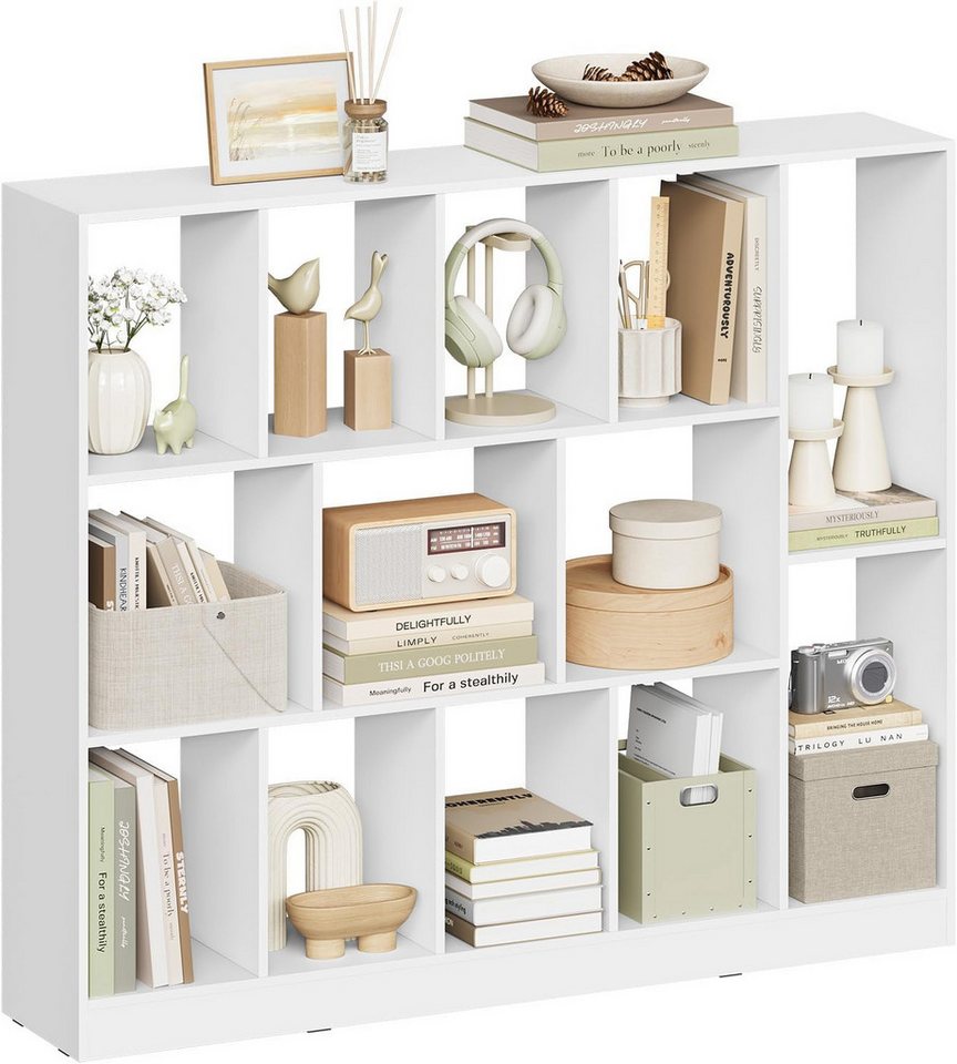 Woltu Bücherregal, Würfelregal mit 13 Fächern horizontal vertikal aufstellbar aus Holz Bild 4