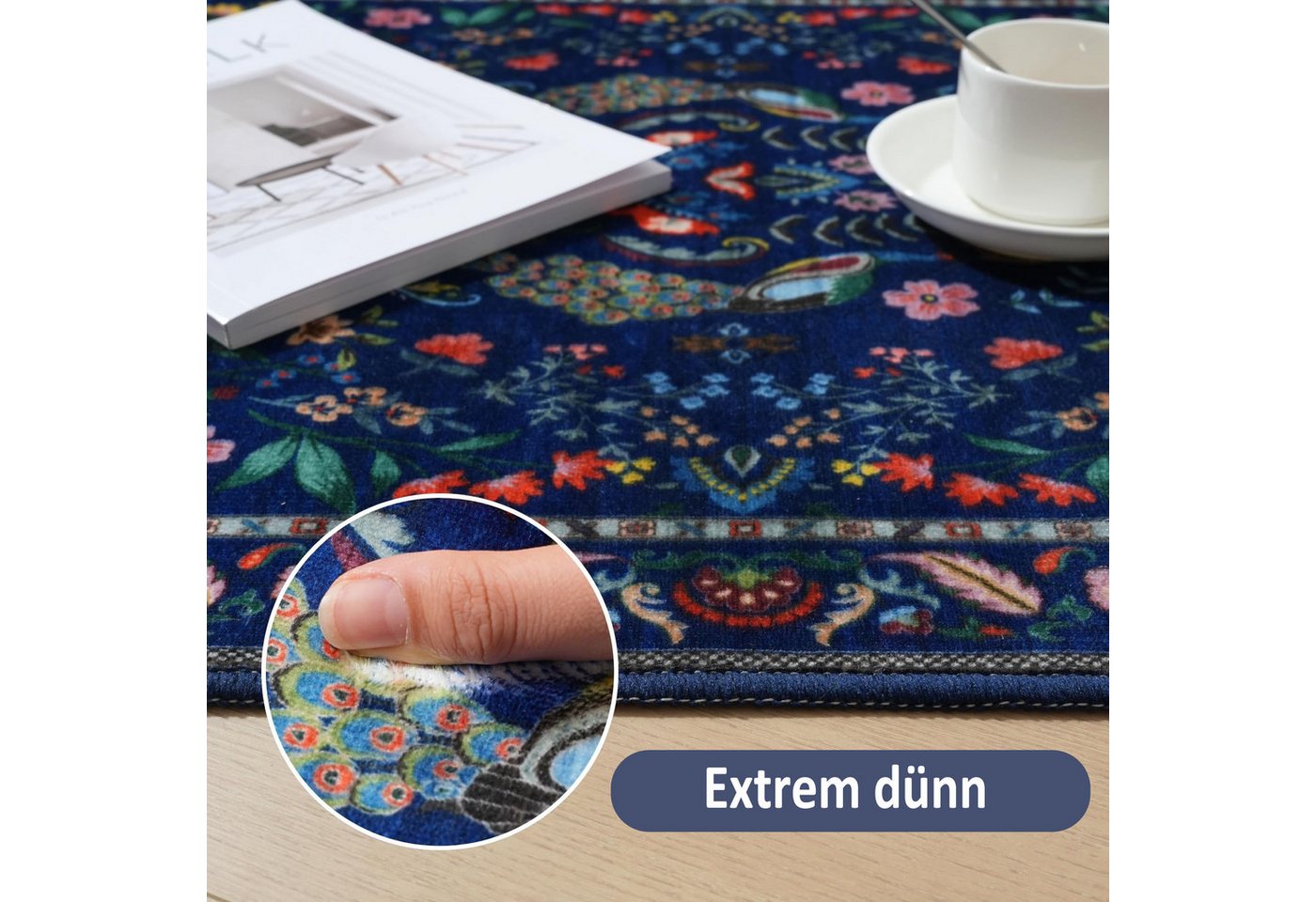 Agger Fußmatte Weiche Fußmatte mit Blumenmuster, Eingangstürmatte, geeignet für Flur, Eingangsbereich, Küche, Schlafzimmer und Badezimmer Bild 3