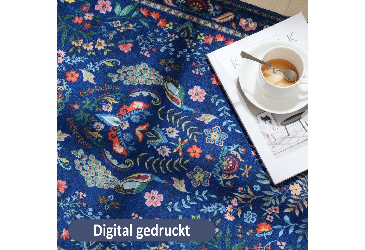 Agger Fußmatte Weiche Fußmatte mit Blumenmuster, Eingangstürmatte, geeignet für Flur, Eingangsbereich, Küche, Schlafzimmer und Badezimmer Bild 4