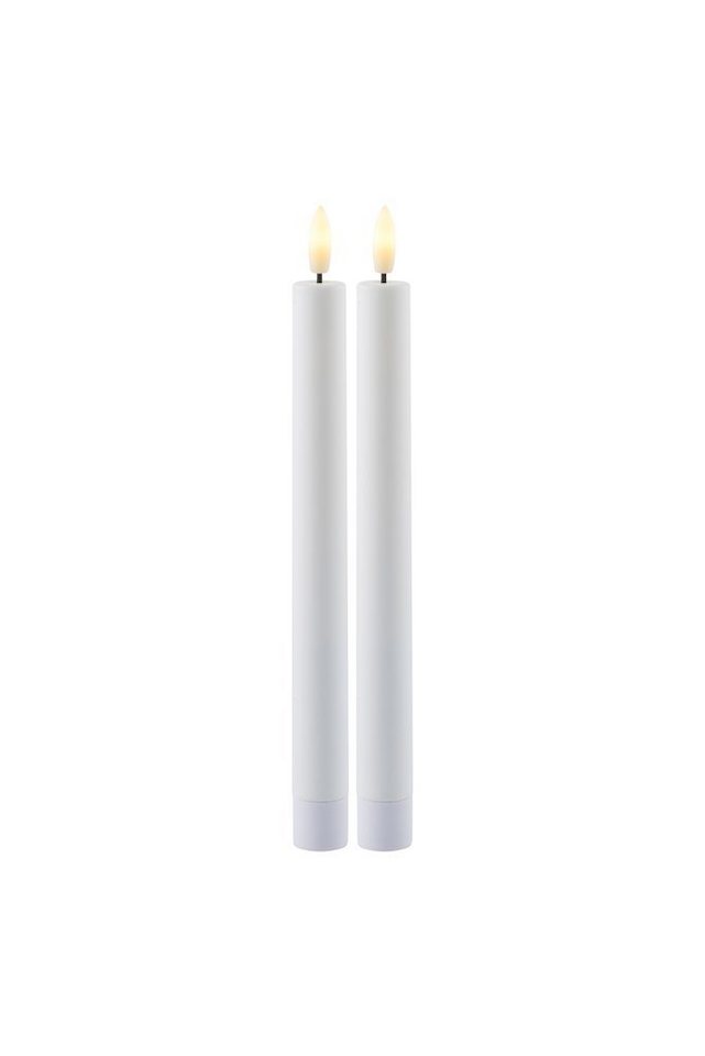 Sirius Home A/S LED-Kerze Stabkerze Sille 2er Set 2 x 25cm weiß, flackernde 3D Flamme