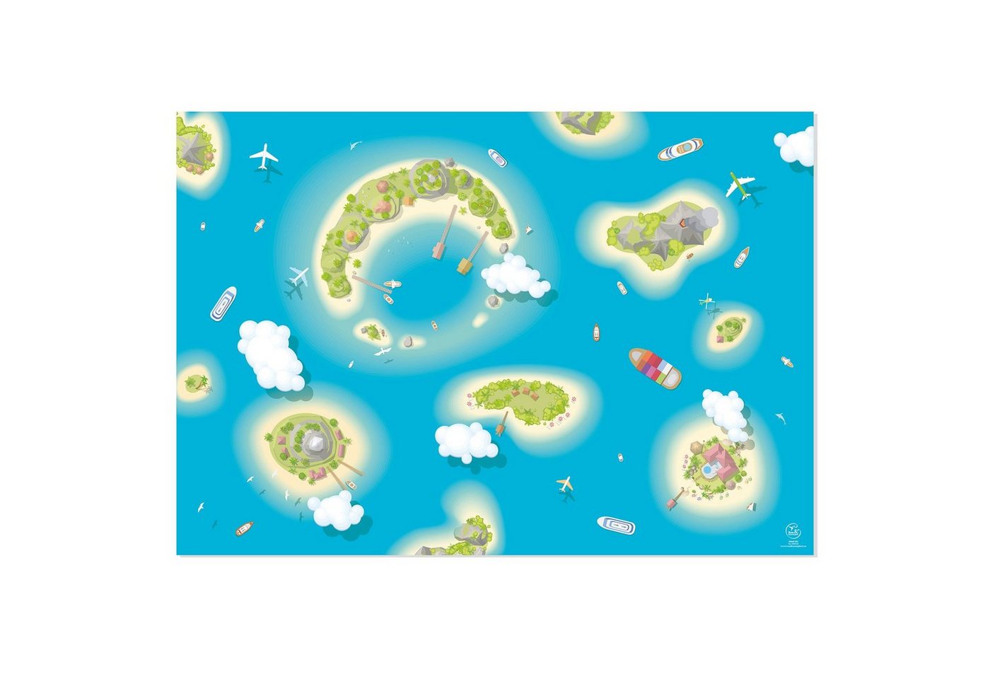 Bow & Hummingbird Geschenkpapier Geschenkpapier Island Life, 100% Recyclingpapier Bild 2