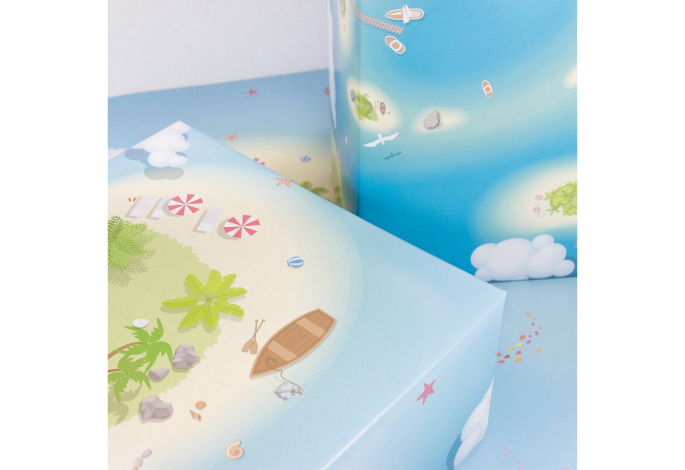 Bow & Hummingbird Geschenkpapier Geschenkpapier Island Life, 100% Recyclingpapier Bild 3
