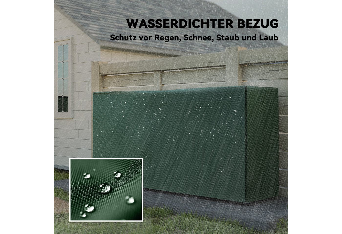 Outsunny Kaminholzregal verstellbar Brennholzregal mit wasserabweisend Abdeckung, BxTxH:200x36x99 cm, (Feuerholzregal, 1-St., Holzlager), für Garten, Terrasse, Metall, Schwarz