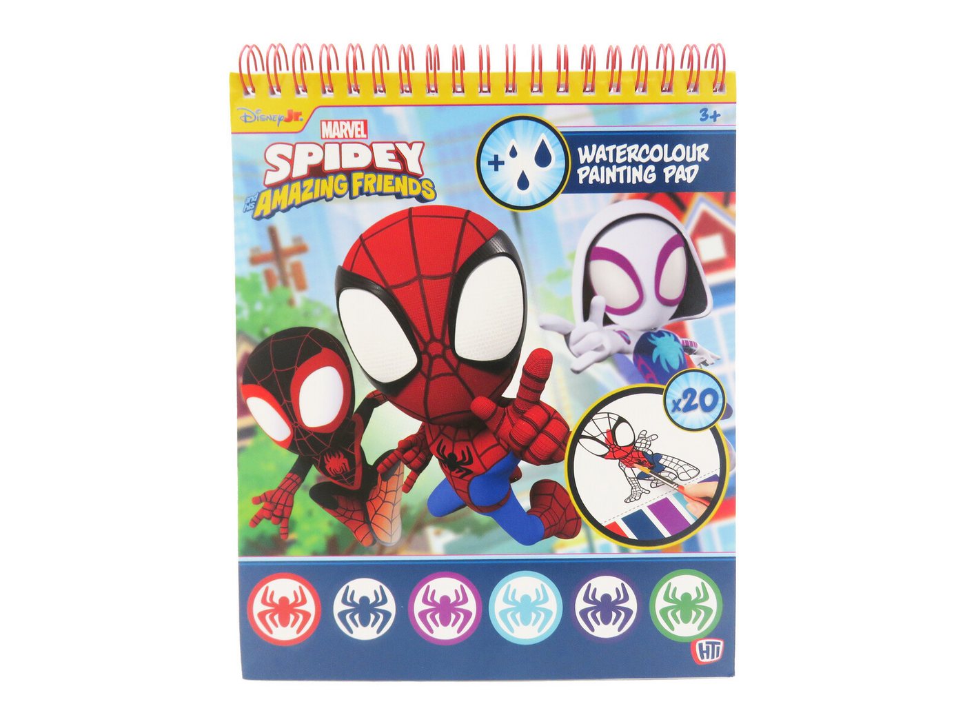 MARVEL Malblock Spidey Malblock mit Wasserfarben 20 Blatt Zeichenblock mit Pinsel Bild 2