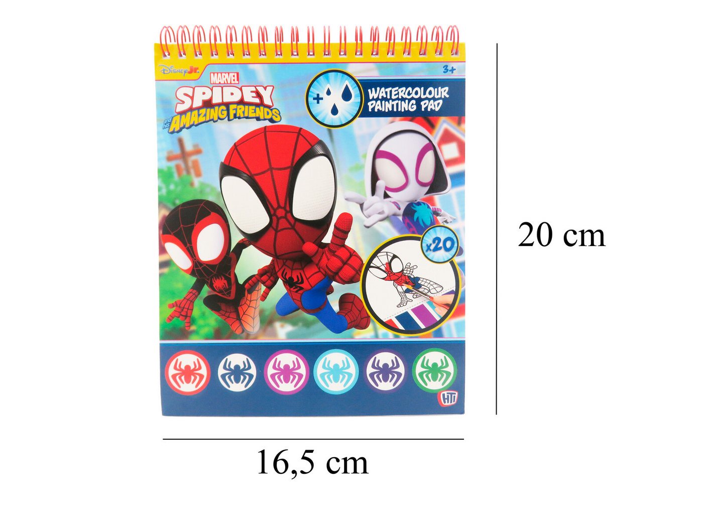 MARVEL Malblock Spidey Malblock mit Wasserfarben 20 Blatt Zeichenblock mit Pinsel Bild 3
