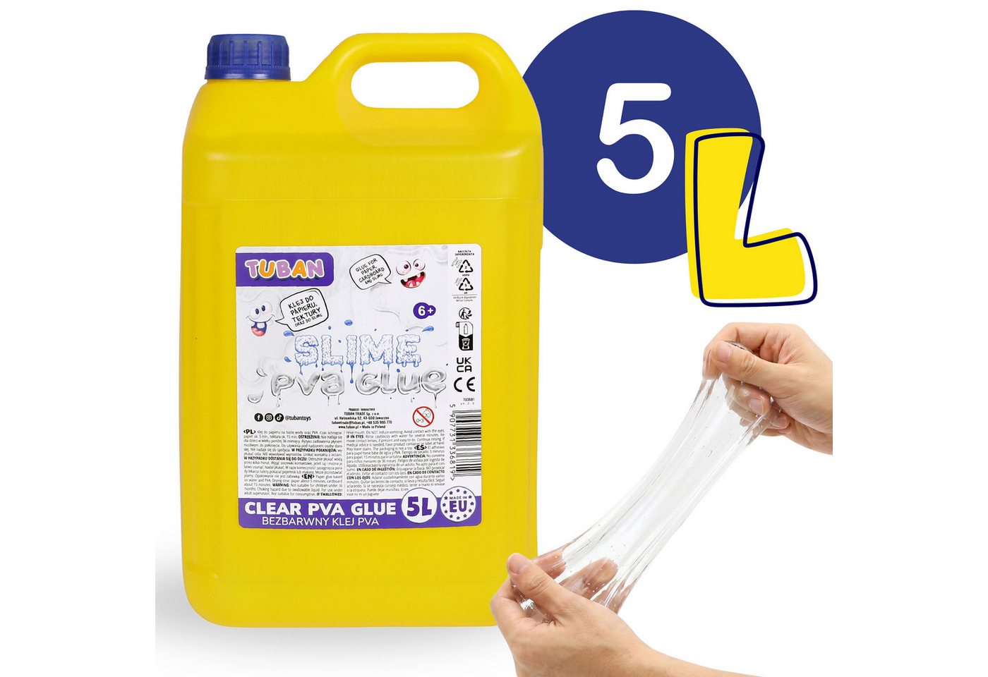 Sarcia.eu Bastelkleber Tuban Slime Kleber 5L – PVA Bastelkleber, transparent, DIY Bild 4