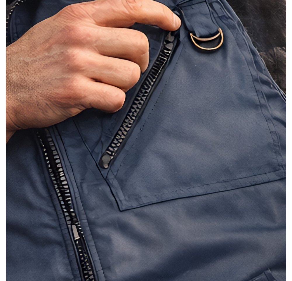 Kaiser24 Arbeitsweste Herren Pilotweste gefüttert warm Outdoor Arbeitsweste Fellkragen Blau Bild 3