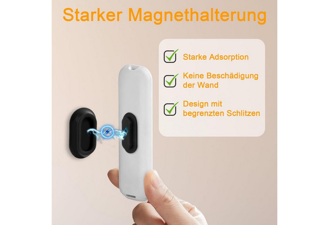 FELIXLEO Magnethalter 5er Magnetischer Fernbedienungshalter Mit Silikon Schwarz (1-St)