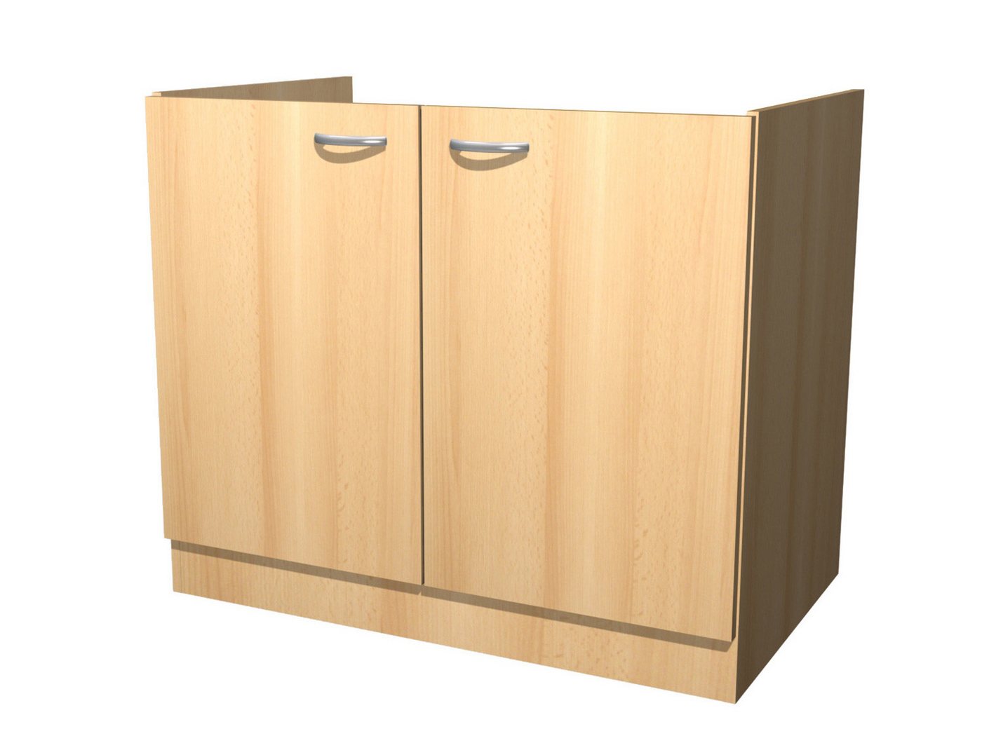 Flex-Well Spülenunterschrank Spülenunterschrank ohne Arbeitsplatte - 100 cm breit - Buche – Namu