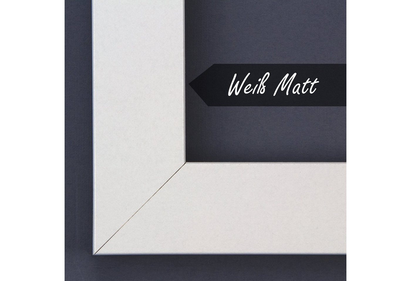 Einzelrahmen Bilderrahmen Bern, (1 Stück), 59,4x84 cm (DIN A1), Weiß Matt, MDF Bild 2