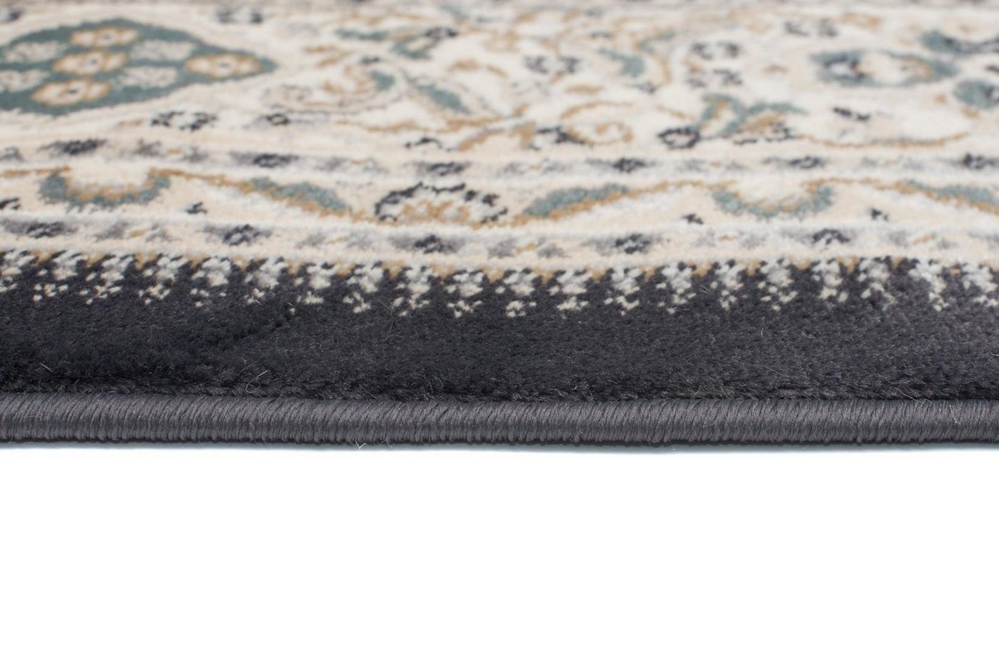 Mazovia Orientteppich Oriente Teppich - Traditioneller Teppich Orient Beige Schwarz, 80 x 150 cm, Geeignet für Fußbodenheizung, Pflegeleicht, Wohnzimmerteppich Bild 3