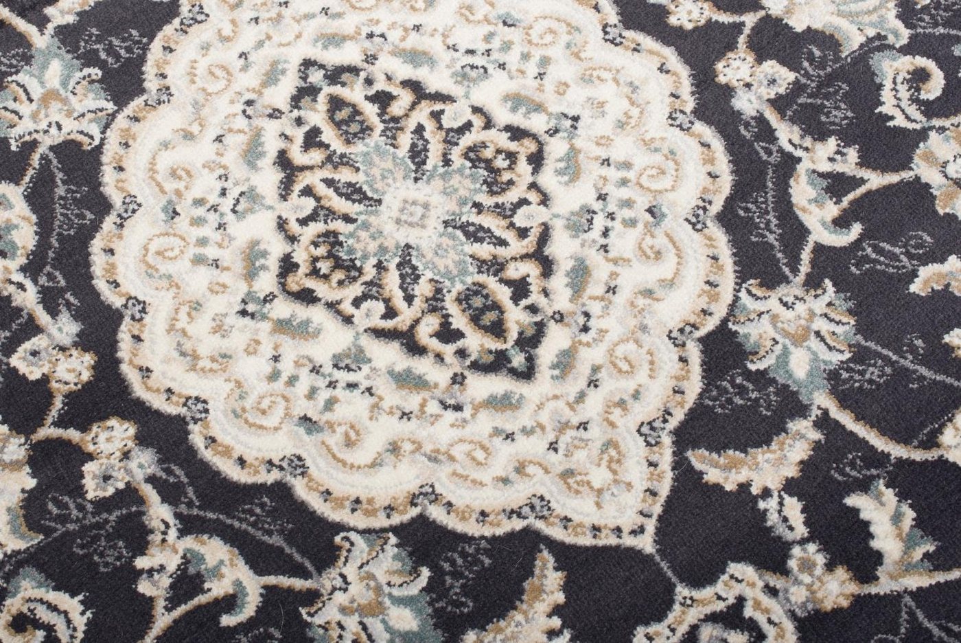 Mazovia Orientteppich Oriente Teppich - Traditioneller Teppich Orient Beige Schwarz, 80 x 150 cm, Geeignet für Fußbodenheizung, Pflegeleicht, Wohnzimmerteppich Bild 5