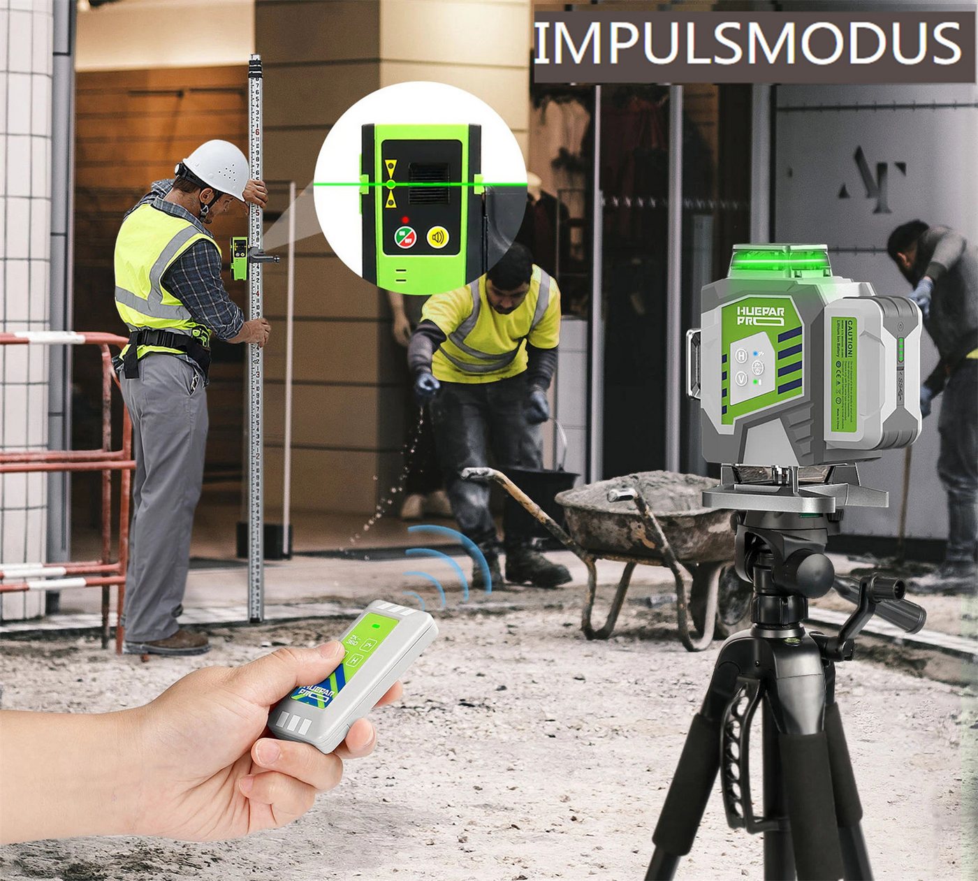 Insma Kreuzlinienlaser Grün 16 Linien 4×360° Linienlaser 4D Lasernivellier Selbstnivellierend, (mit 1x Akku 8000mAh), ±2 mm/10m Laserwasserwaage mit 8000mAh Akku,Fernbedienung, IP54,USB-C Bild 2