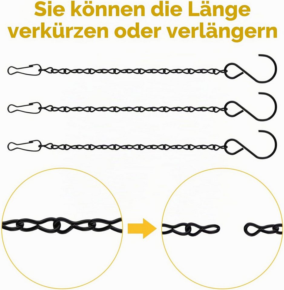 FELIXLEO Stahlkette 24er Set Schwarze Hängeketten 25 cm Metall mit Haken Clips, (1-St) Bild 2