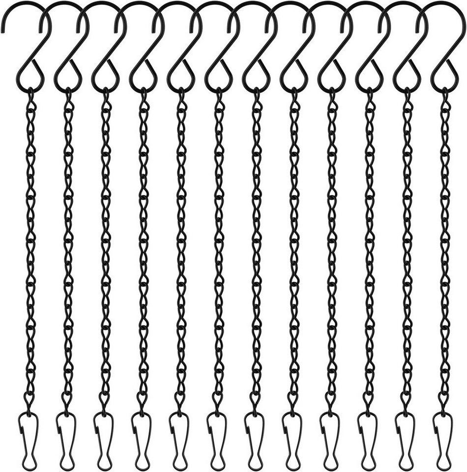 FELIXLEO Stahlkette 24er Set Schwarze Hängeketten 25 cm Metall mit Haken Clips, (1-St) Bild 5