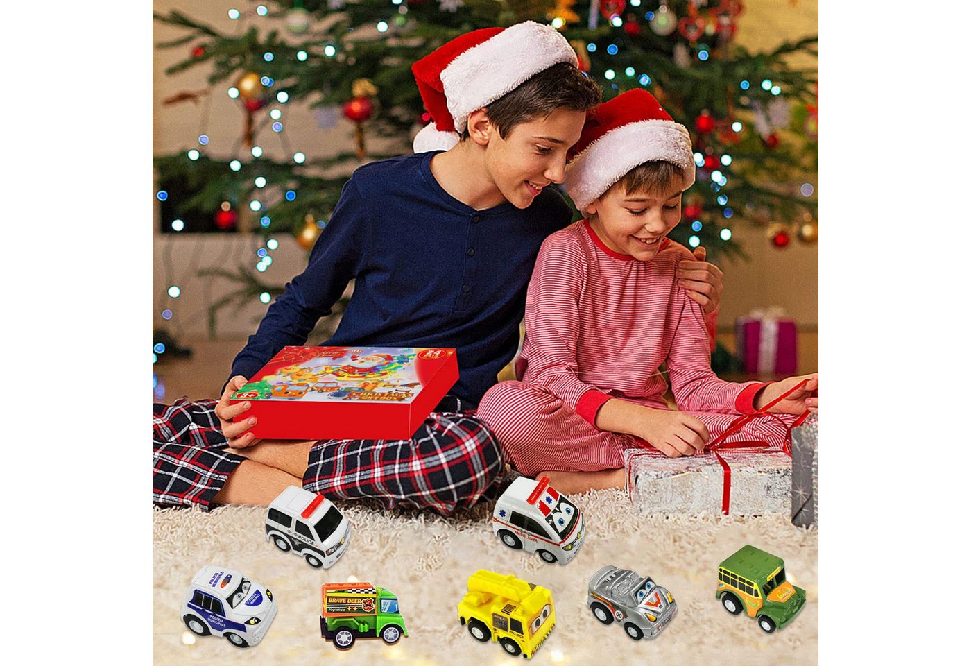 Bomiclss DIY-Adventskalender Adventskalender 2026 Autos Kinder, Weihnachtskalender Jungen (24-tlg), 24 Stück Willkürlich Auto Weihnachtskalender zum Befüllen Bild 3