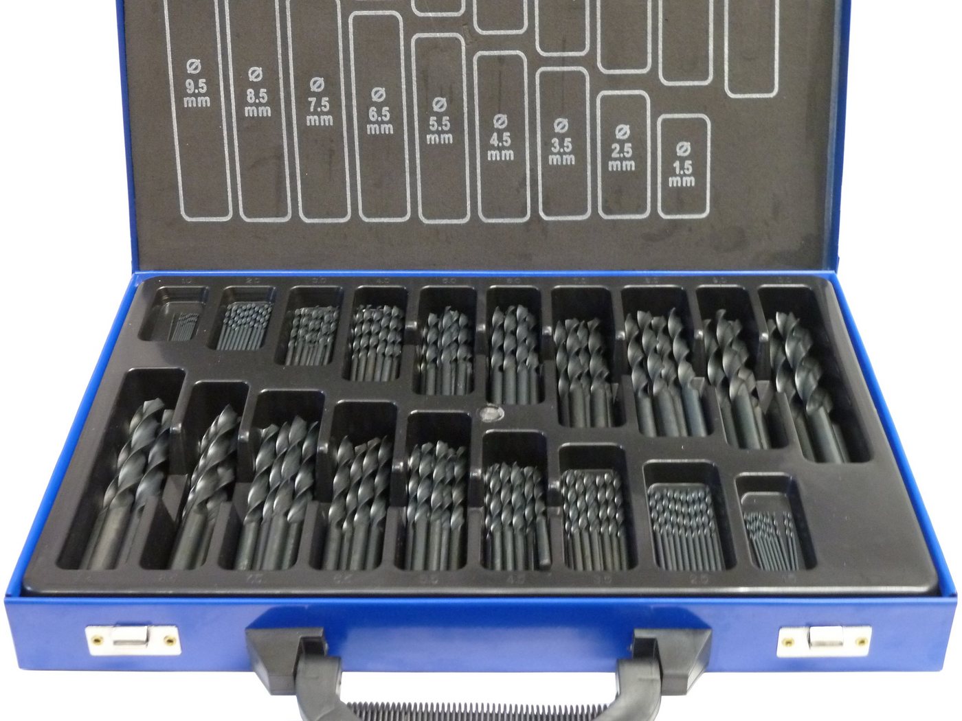 PeTools Metallbohrer 170tlg. HSS-R Spiralbohrer (1-10mm) Metallbohrer, Stahl-Bohrer DIN338, (170-tlg), HSS-R Qualität Bild 2