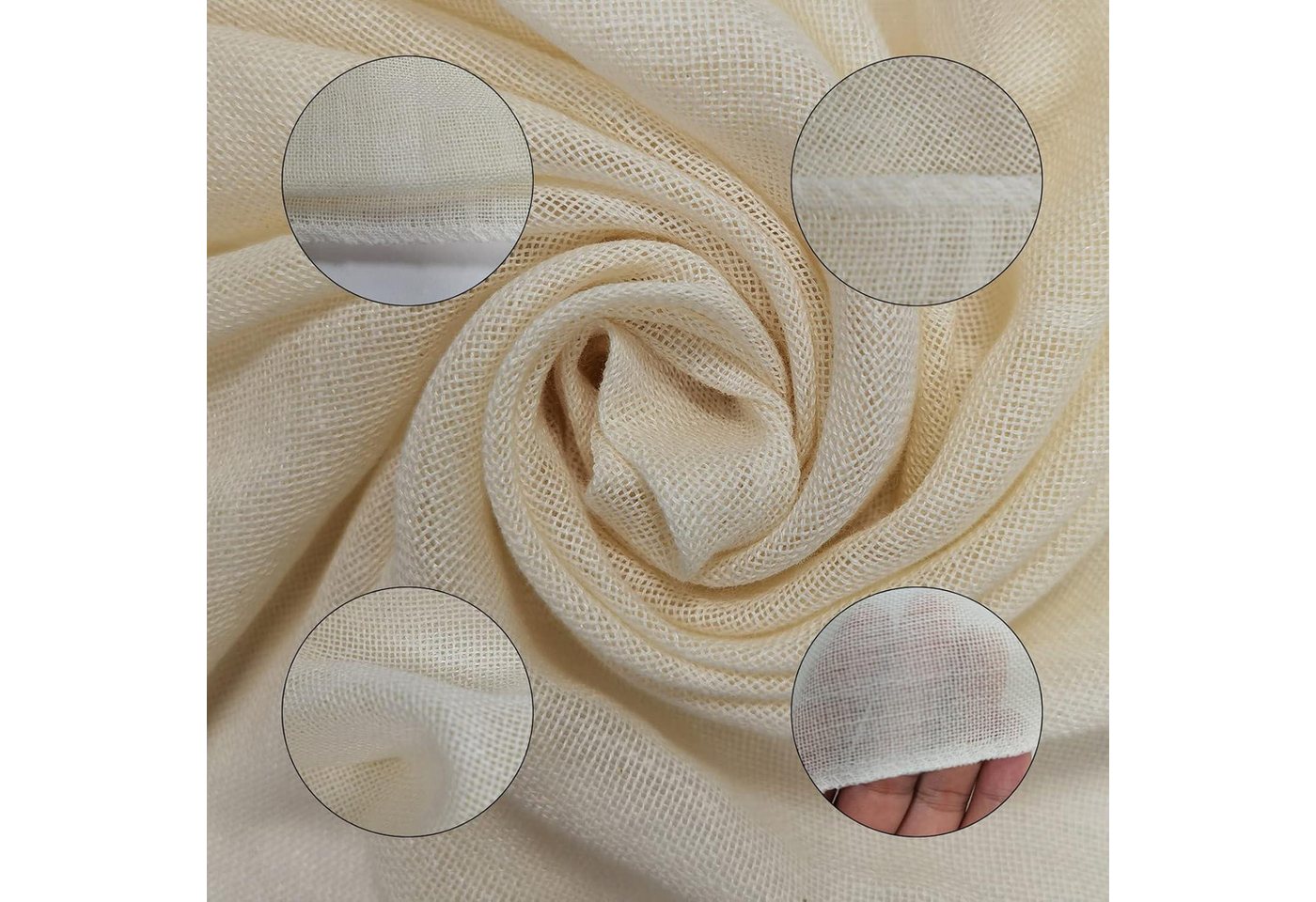 LuxusKollektion Passiersieb Passiertuch Käsetuch Cheesecloth Baumwolle 50x50cm 12 Stück