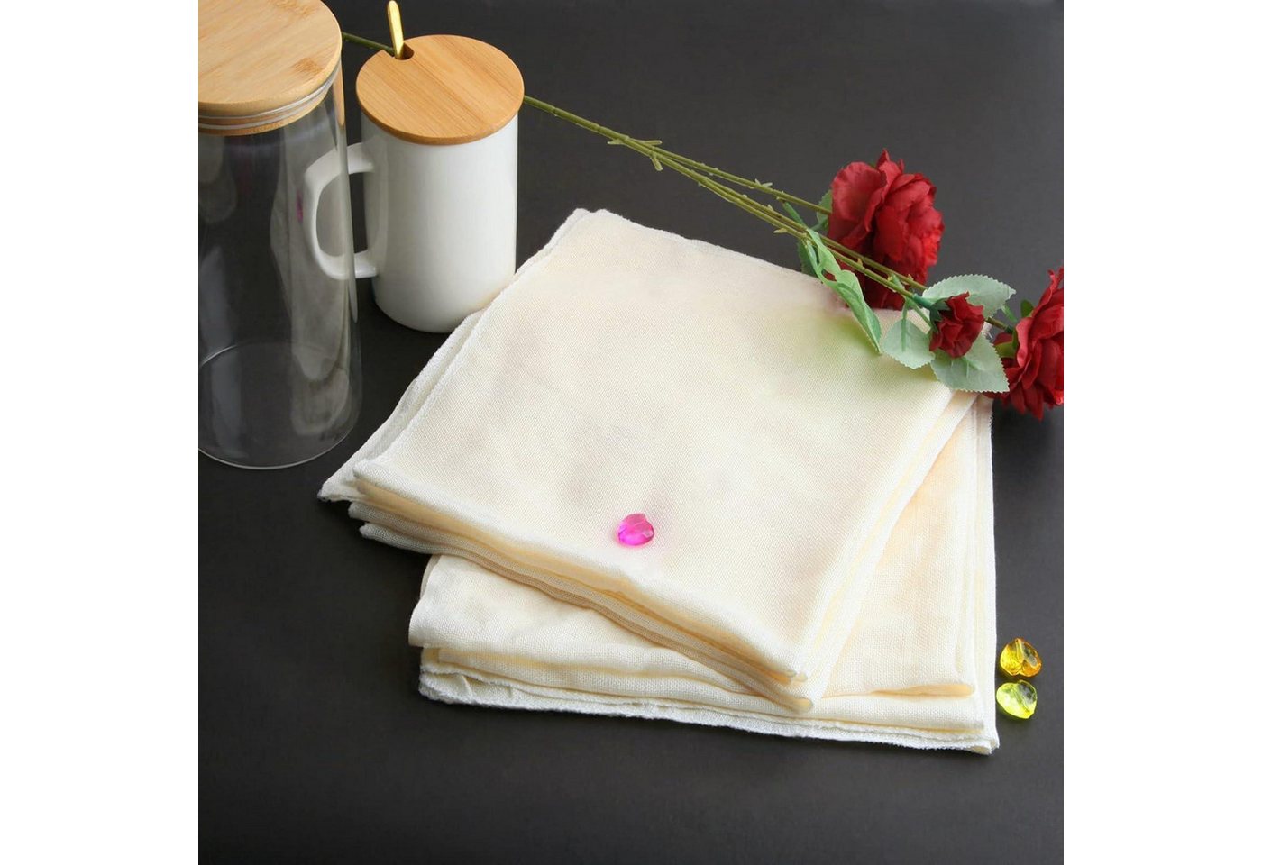 LuxusKollektion Passiersieb Passiertuch Käsetuch Cheesecloth Baumwolle 50x50cm 12 Stück Bild 3