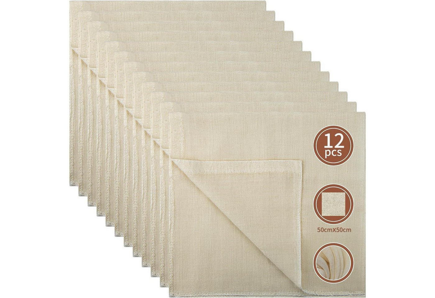 LuxusKollektion Passiersieb Passiertuch Käsetuch Cheesecloth Baumwolle 50x50cm 12 Stück Bild 5