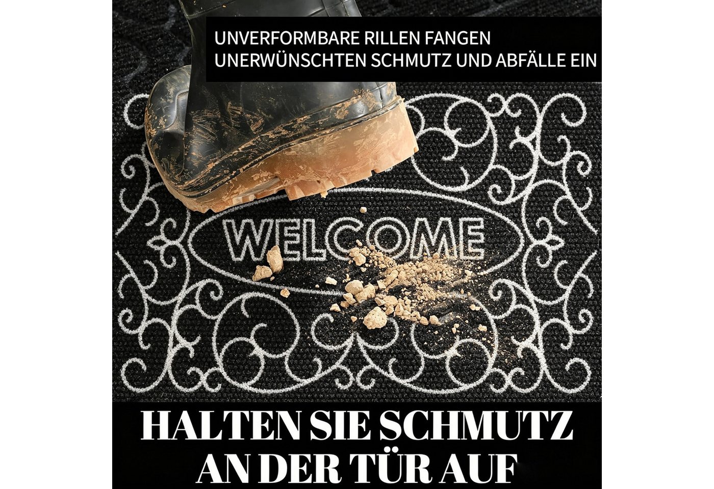 ibettertec Fußmatte Eingangsmatte Schmutzfangmatte Kokosfasern antibakteriell wetterfest, antibakteriell, pflegeleicht, für Innen- und Außenbereich geeignet Bild 2