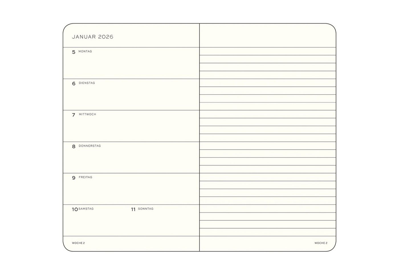 Leuchtturm1917 Taschenkalender Wochenkalender 2027 & Notizbuch Pocket A6 Hardcover Indigo Bild 2