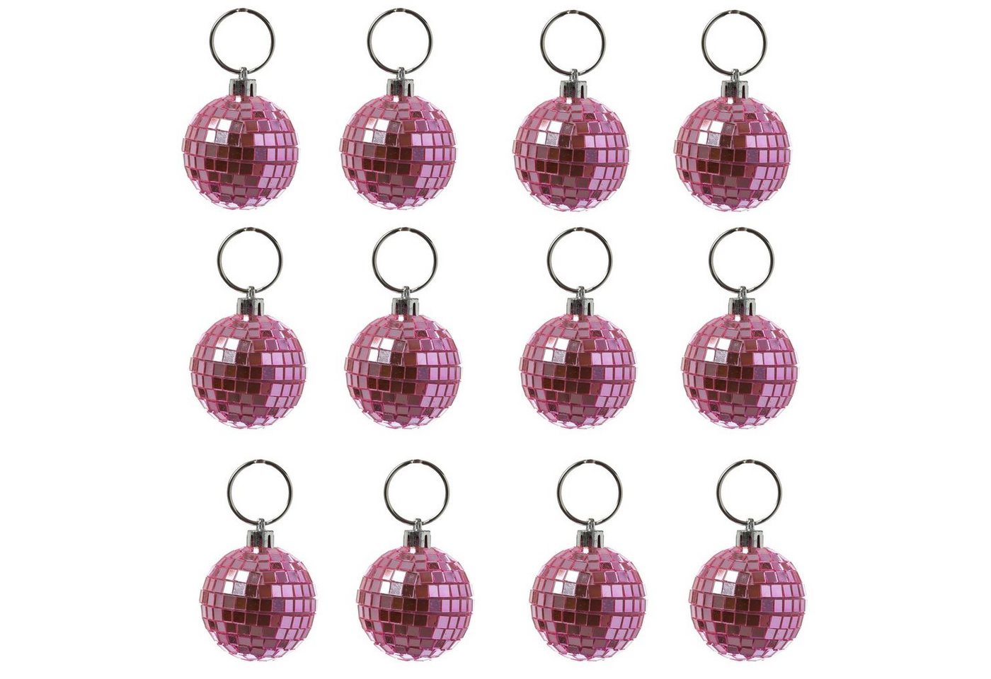 SATISFIRE Discolicht Spiegelkugel 5cm Mini Discokugel coole Party Disko Deko rosa 12Stück Bild 2