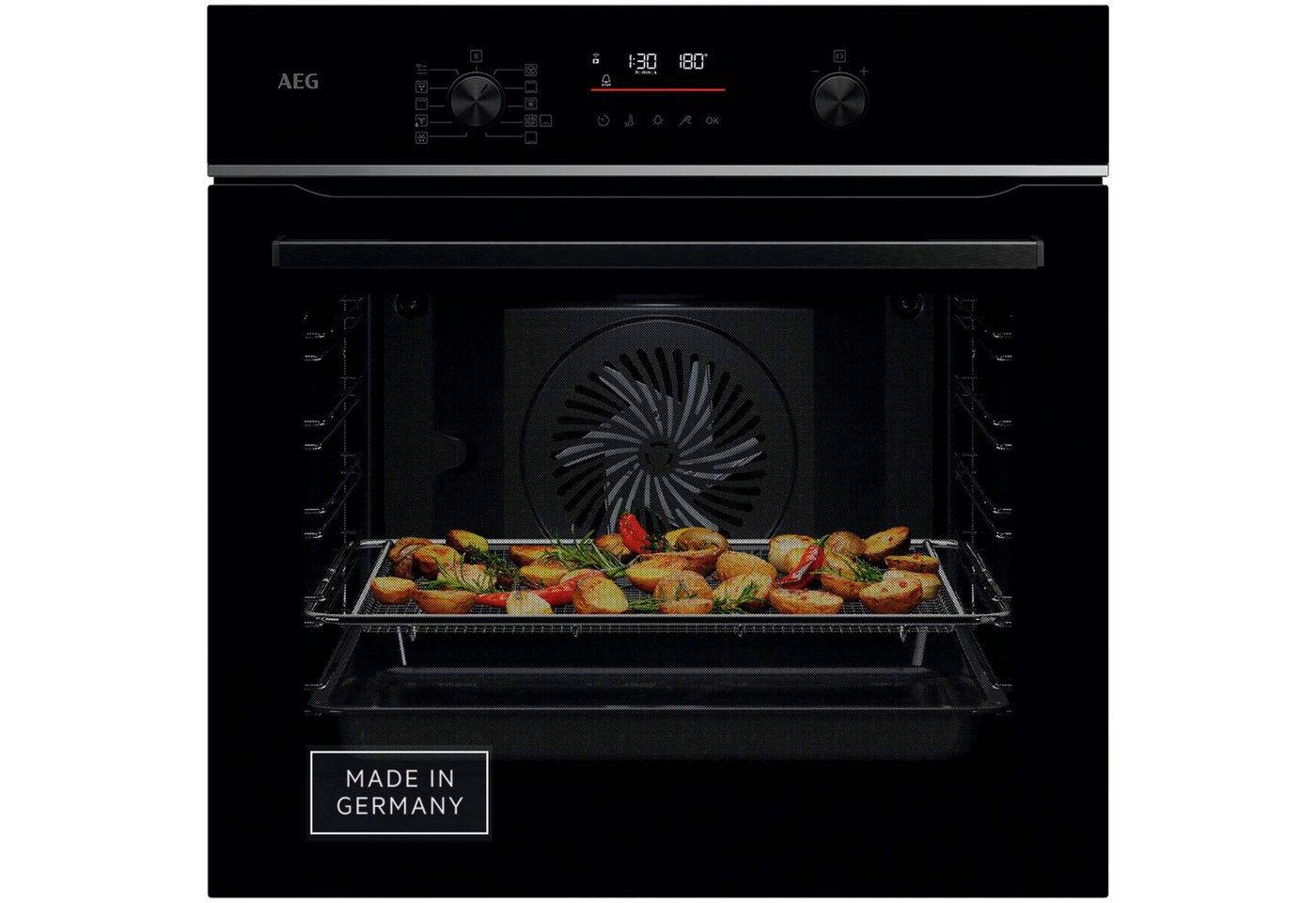 AEG Backofen-Set HH27BSPIL, mit 1-fach-Teleskopauszug, Pyrolyse-Selbstreinigung, AirFry - knusprige Ergebnisse mit wenig oder ohne Öl Bild 2