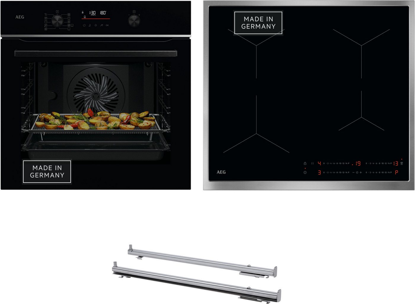 AEG Backofen-Set HH27BSPIL, mit 1-fach-Teleskopauszug, Pyrolyse-Selbstreinigung, AirFry - knusprige Ergebnisse mit wenig oder ohne Öl Bild 5