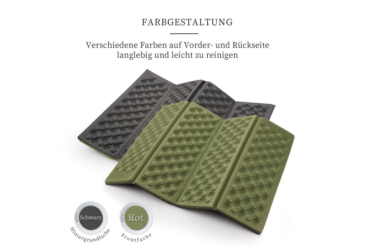 AceCamp Isomatte 2x Portable Pad 40 x 30 x 1 cm Green, (2-tlg), leichtgewichtig, platzsparend faltbar, robust & strapazierfähig Bild 2