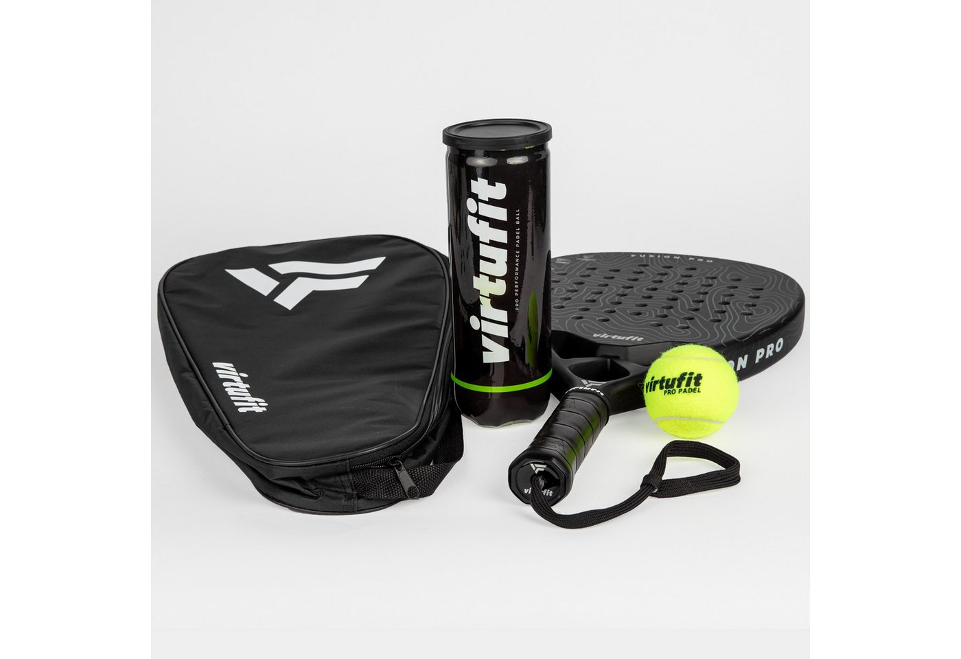 VirtuFit Padelschläger VirtuFit Padel-Schlägertragetasche für 1 Schläger, Schwarz/Weiß