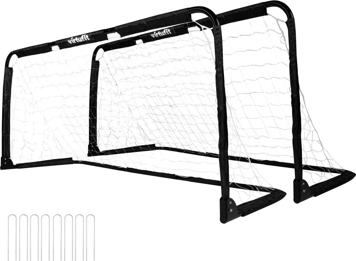 VirtuFit Fußballtor VirtuFit klappbares Fußballtor 90 x 60 cm 2er-Set Schwarz Bild 2