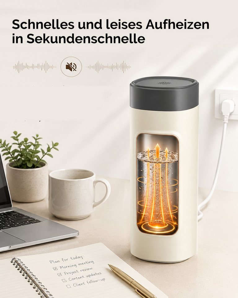 Maestri House Reise-Wasserkocher 1021A 6 Temperaturstufen, LED Display, 0.55 l, 400 W, 304 Edelstahl, mit Tragegurt & Warmhaltefunktion Bild 2