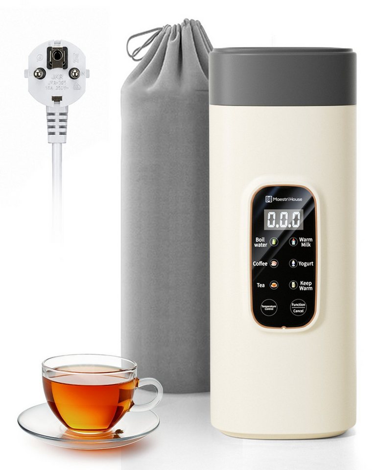 Maestri House Reise-Wasserkocher 1021A 6 Temperaturstufen, LED Display, 0.55 l, 400 W, 304 Edelstahl, mit Tragegurt & Warmhaltefunktion Bild 5