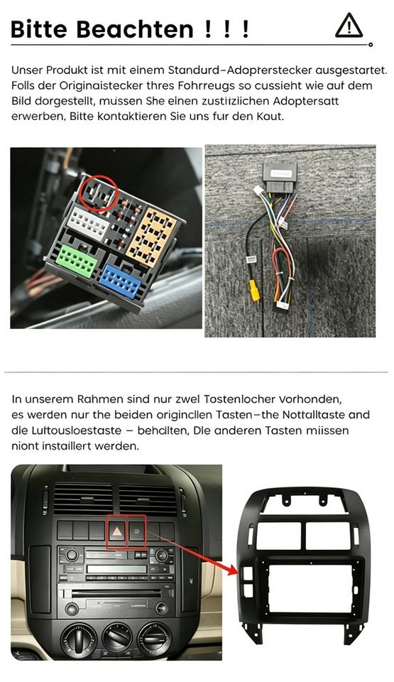 ESSGOO 8-Kern 6+128GB Für VW Polo 9N 2001-2009-Schwarz Silber Autoradio (RDS, Digitalradio (DAB), FM, AM, 4G LTE Carplay Android Auto BT EQ USB Navi WIFI) Bild 4