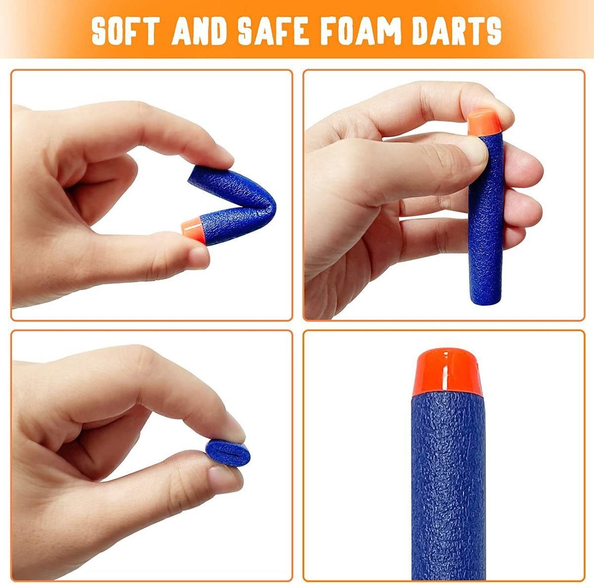 König Design Dartpfeil 880 Soft Nachfüll Foam Darts Pfeile Elite Clip für NERF N-Strike, Ersatzpfeile Munition Foam Darts kompatibel mit Nerf Hasbro Fortnite Bild 5