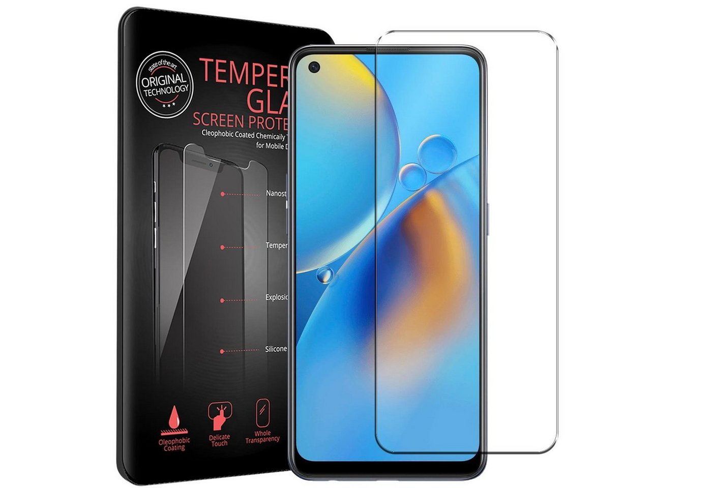 CoolGadget Schutzfolie Panzerfolie für OPPO A54 5G / A74 5G, (9H Härtegrad, 2x Schutzglas, 1xReinigungset), Displayfolie Schutzfolie 2 Stück für OPPO A54 5G / A74 5G Glas Folie