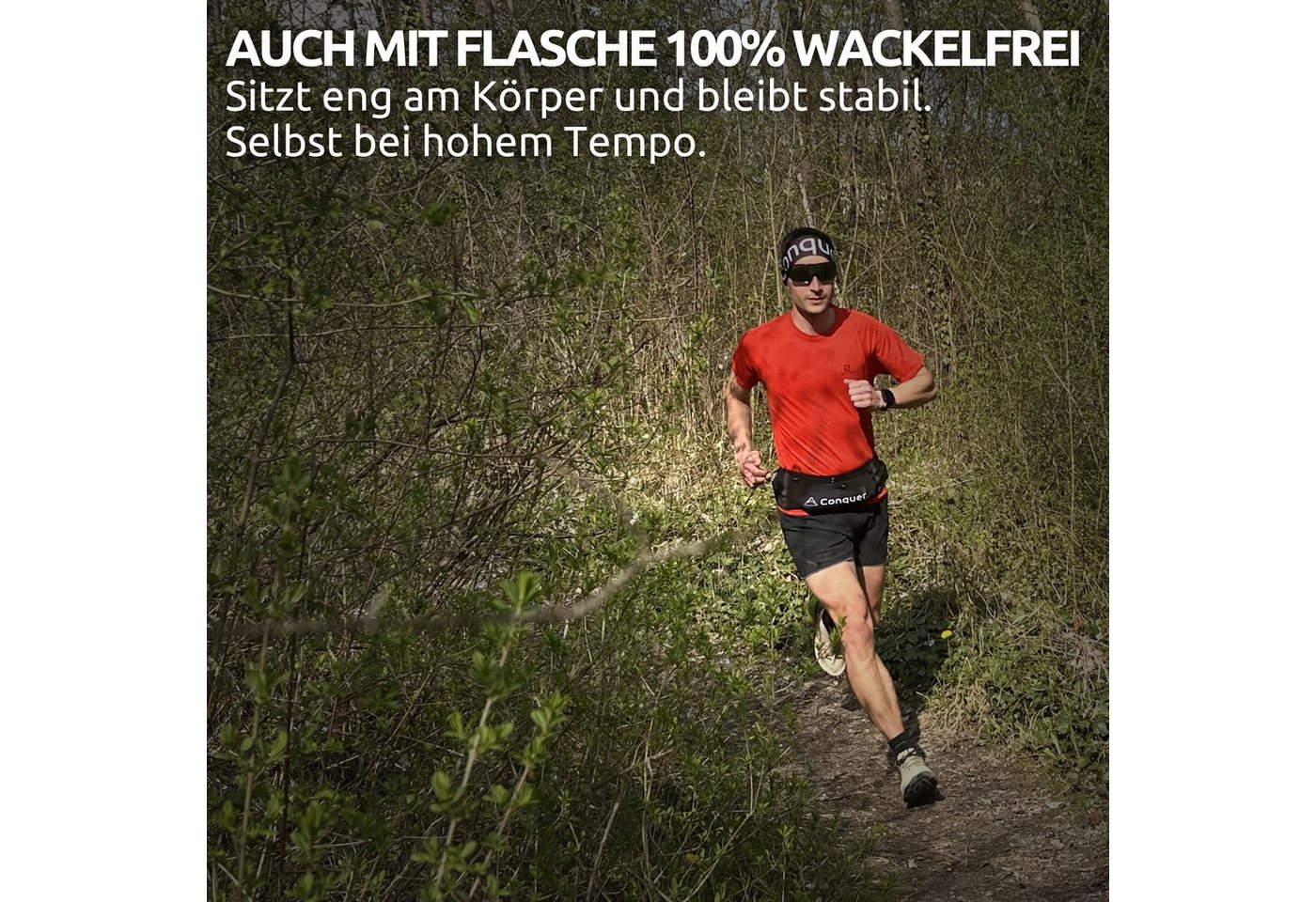 Conquer. Laufgürtel Running Belt verstellbar mit Verschluss & 5 Fächern (Unisex) Bild 2