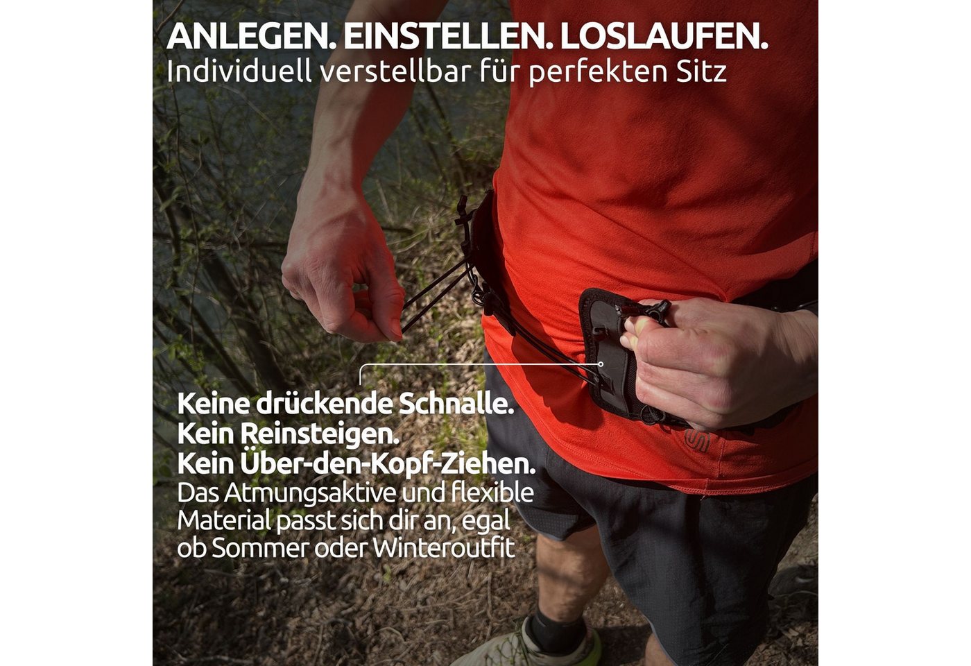Conquer. Laufgürtel Running Belt verstellbar mit Verschluss & 5 Fächern (Unisex) Bild 4