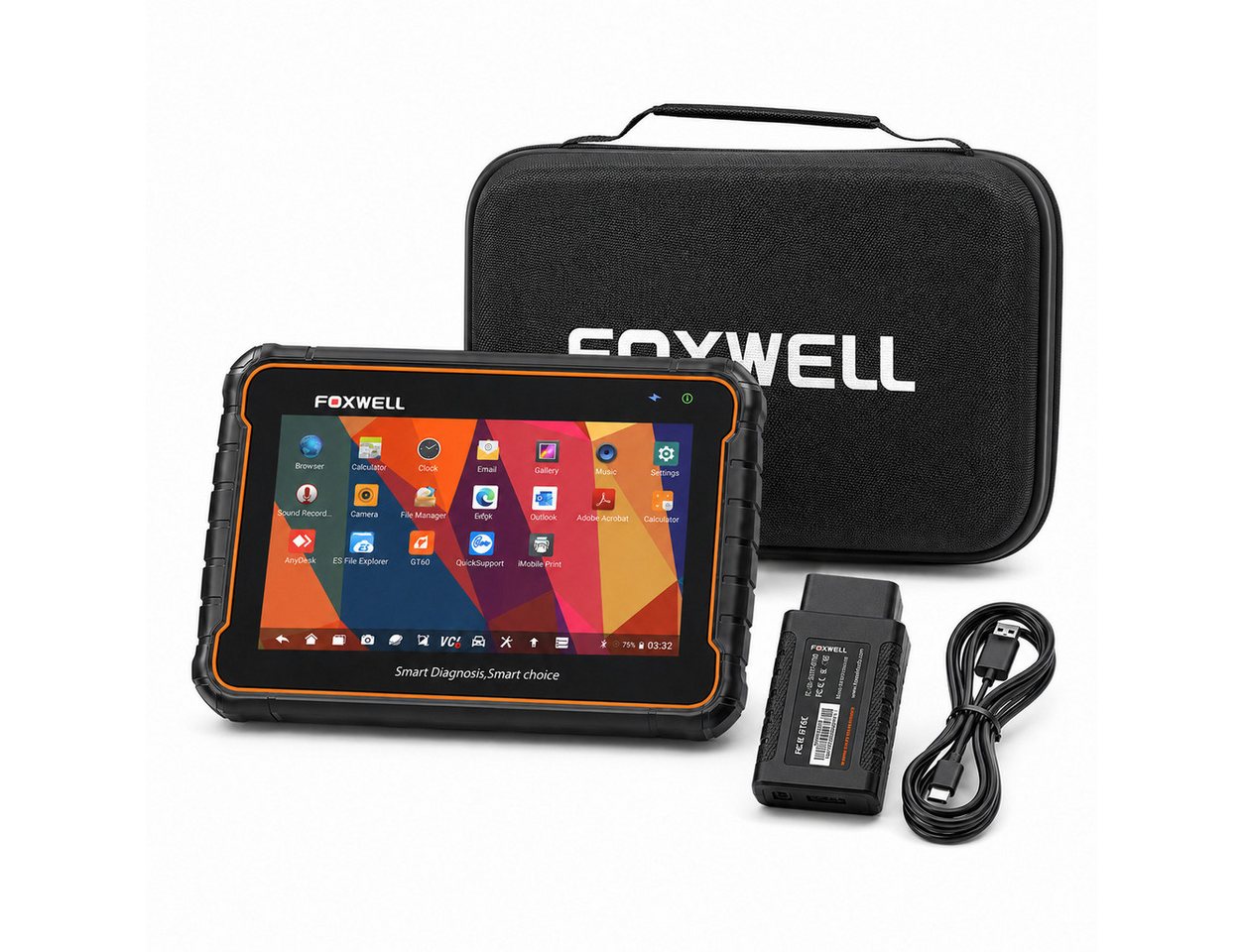 FOXWELL OBD2-Diagnosegerät OBD2 Diagnosegerät – All System Scanner mit Active Test & WLAN, DPF, Komplett-Set, Komplett-Set, Profi OBD2-Diagnosegerät, DPF-Reset, mit Case Bild 4