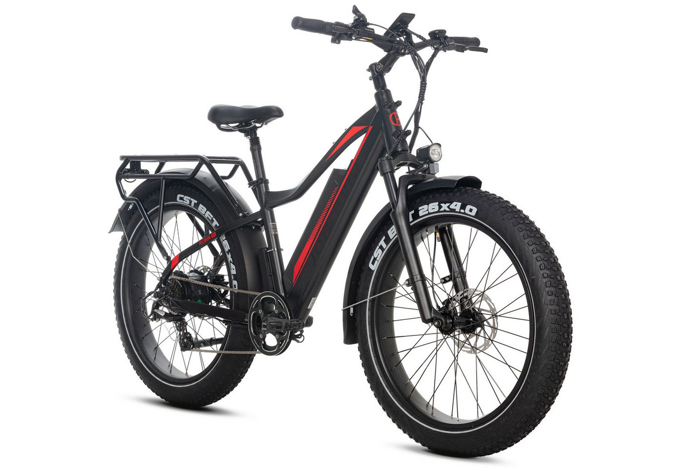 JOBOBIKE E-Bike Mountainbike 26 Zoll, 180km, 80Nm Fatbike, Federsattelstütze, Bremslicht & Blinker, 7 Gang Shimano, Kettenschaltung, Heckmotor, 960 Wh, (LCD-Farbdisplay, CST Reifen mit Pannenschutz, hydr. Scheibenbremsen), Alurahmen, MTB, All-Terrain-E-Bike, Elektrofahrrad für Damen Herren